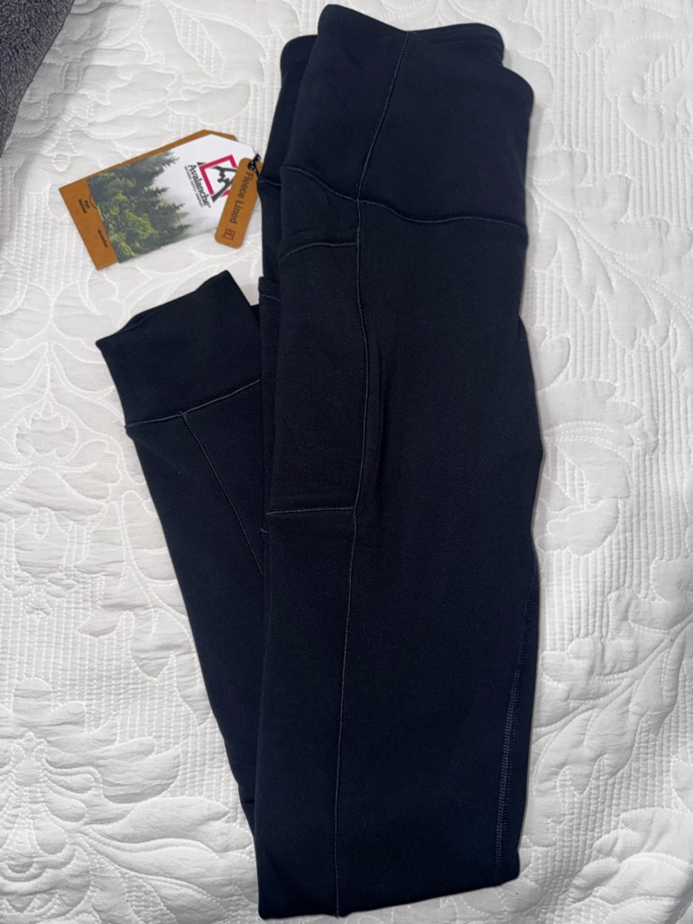 Avalanche Black Leggings with Logo